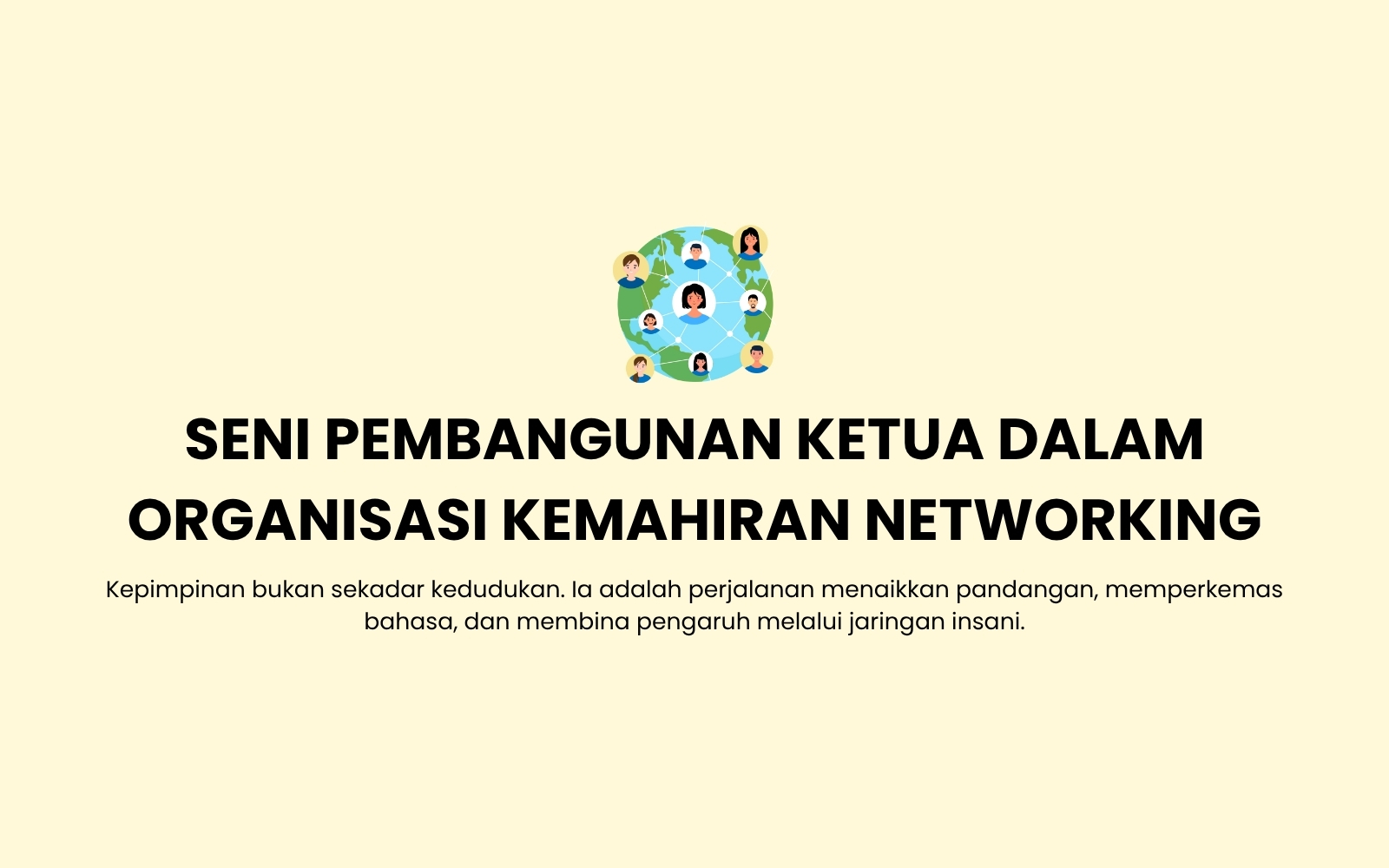 123 Seni Pembangunan Ketua Dalam Organisasi Kemahiran Networking